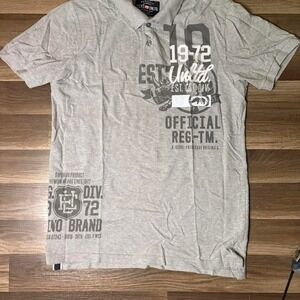 Vintage Grey and white ecko untld shirt MEN SIZE XL
